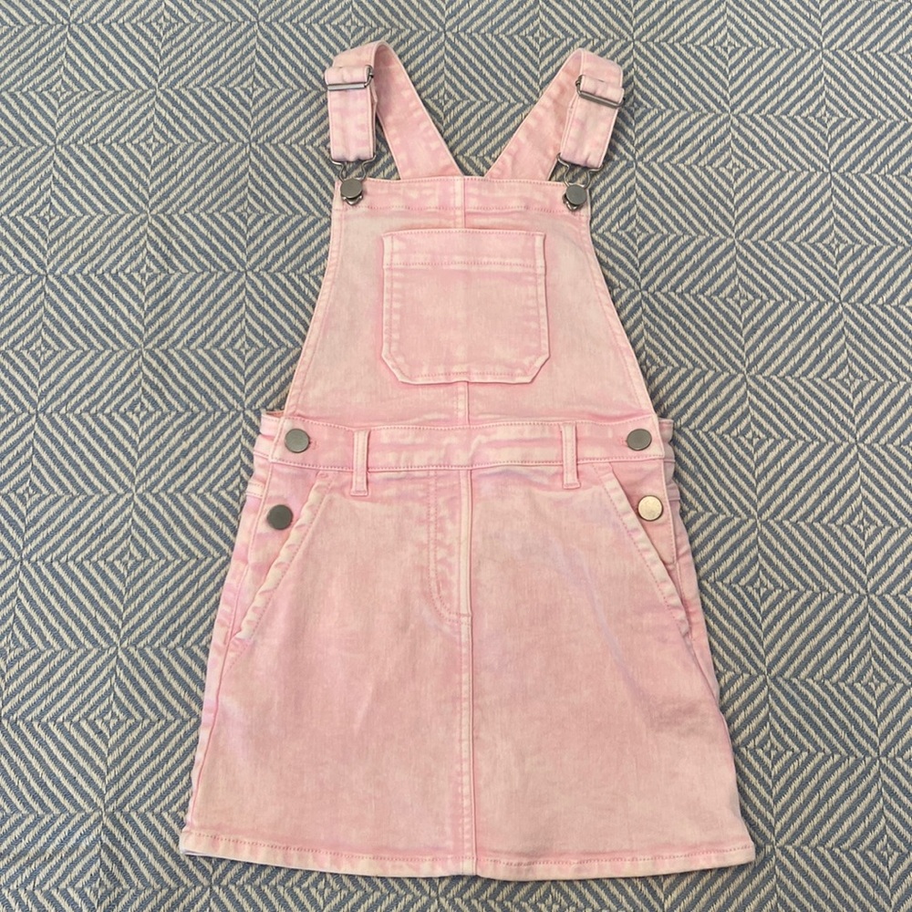 Crewcuts Girls Garment Dyed Stretch Denim Overall Dress Size 5